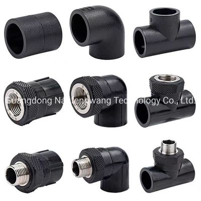 HDPE Pipe Fittings Tee Elbow Coupling Flange Cross With Round Head Code