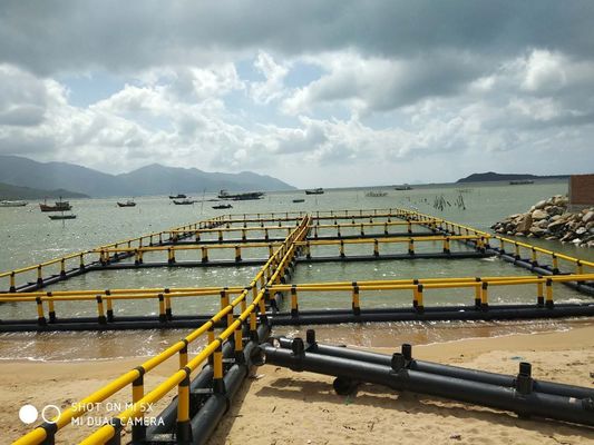 Square HDPE Fish Cage 6X6m Round Dependable For Floating Fish Farming In Lake Or River