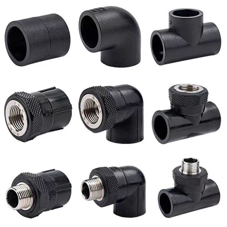 Water Supply HDPE Pipe Fittings Tee Elbow 90 Degree Customized