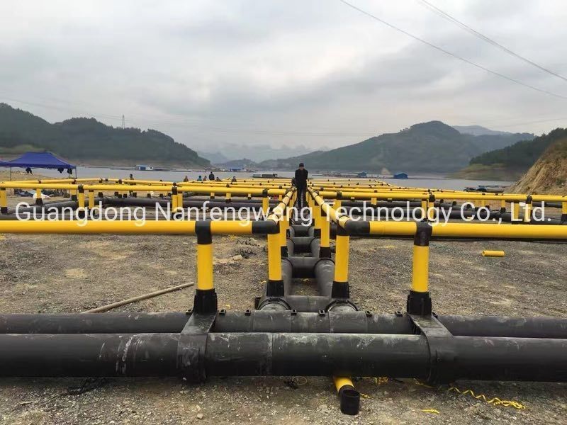 HDPE Pipe Floating Fish Cage 4X4m Square For Lake Or River Cage Fish Farming