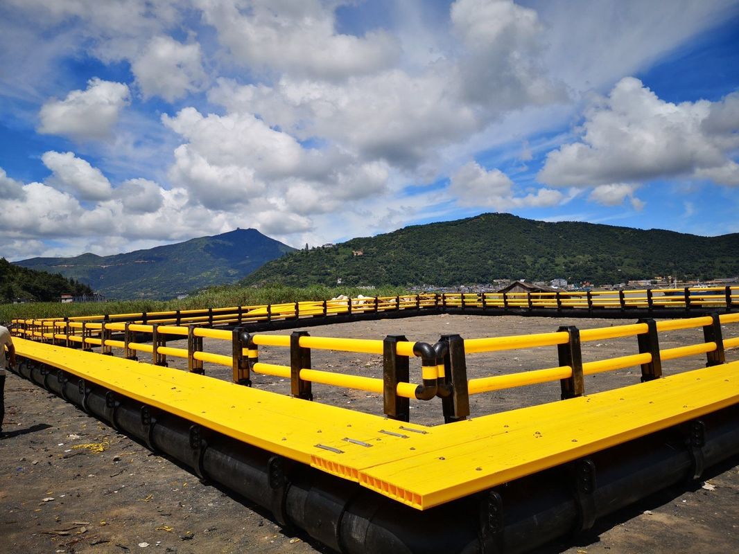 Square Aquaculture Net Cage System HDPE Floating For Fish Farming