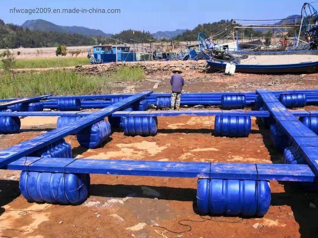 Square Pontoon Floating Fish Cage Diameter 10m To 60m Customized For Aquaculture Fish Farming