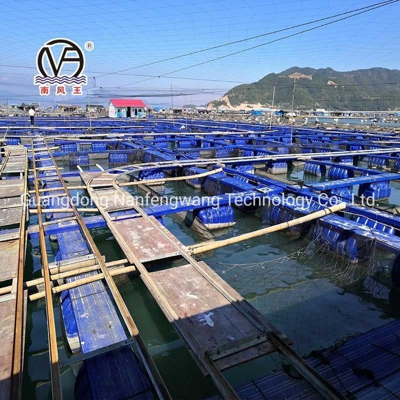 Square Pontoon Aquaculture Cage Green And Yellow With Floating Pipe 350mm