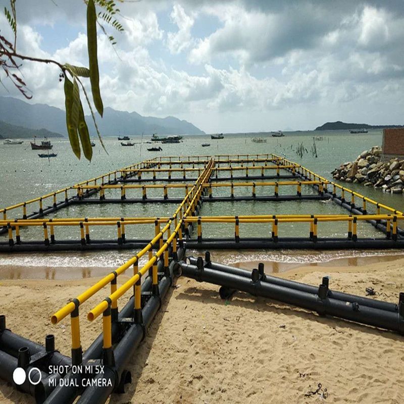Semi Open Sea Anti Wind Fish Farming Net Cage In Green Or Yellow Color
