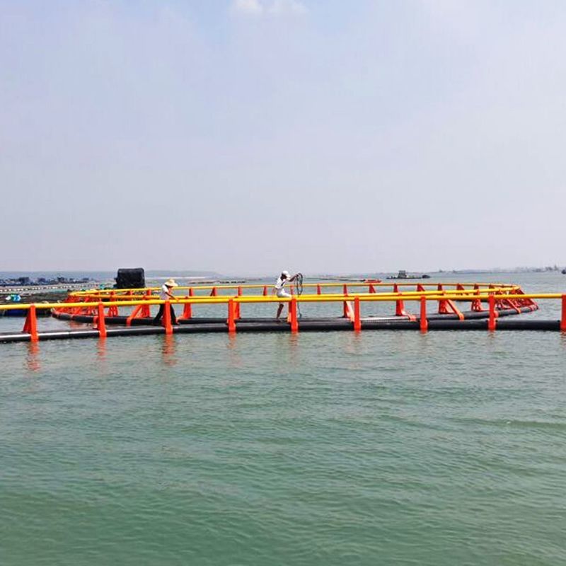 Floating HDPE Fish Cage Diameter 10m - 50m For Sea Fish Farming