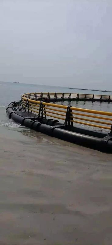 Large Scale Deep Sea Round Fish HDPE Cage Equipment Anti Wind and Wave