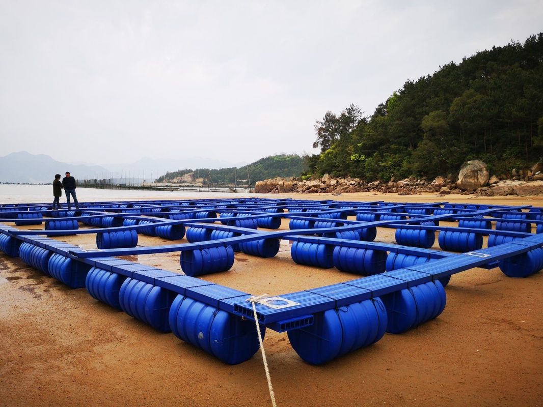 Plastic Material Buoy Floating Fish Cage For Lake Or Pond Customization