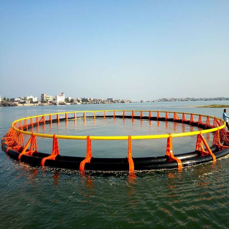 Surprise Black and Yellow HDPE Fish Cages with Floating Pipe 200mm/250mm/315mm/350mm/400mm/450mm/500mm