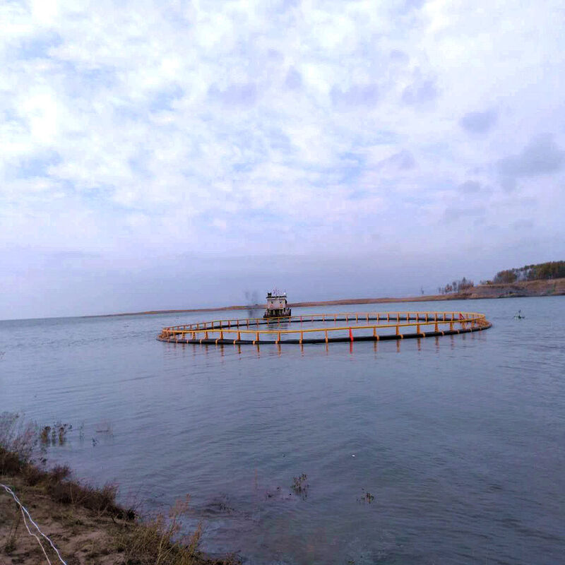 Round HDPE Floating Fish Cage For Lake Reservoir Aquaculture