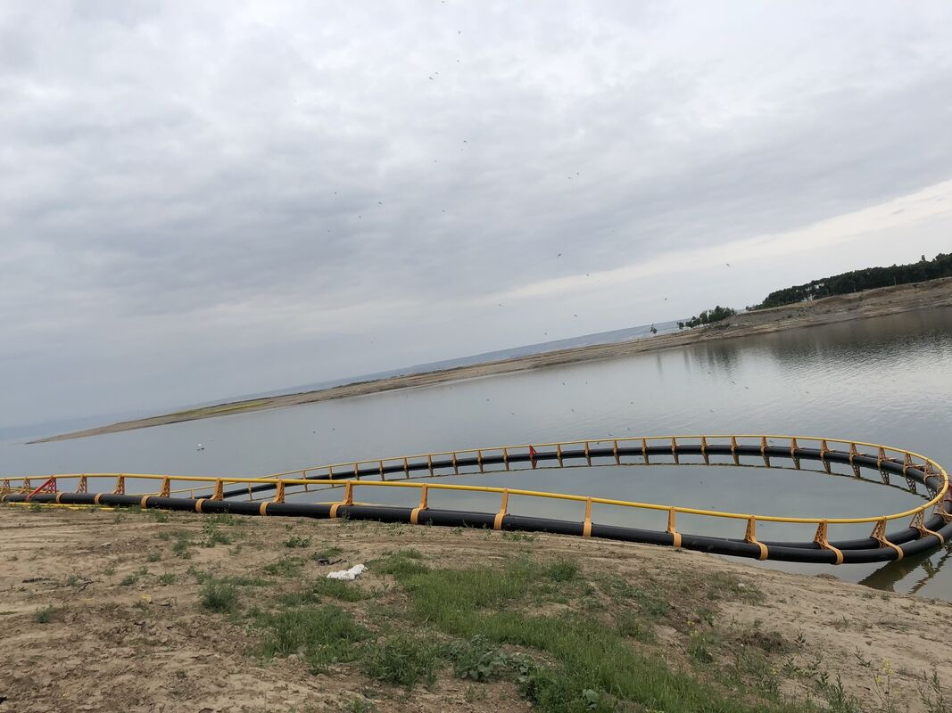 Complete Circular Fish Cage System with Anchors, Ropes and Buoys