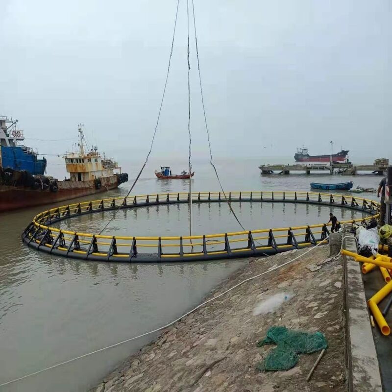 Complete Set Round Fish Cage with Anchor System & Floating Collar