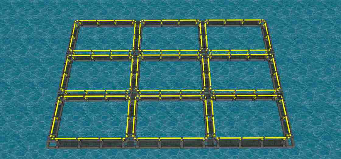 Anti-Wave HDPE Fish Cage, Sturdy Floating Fish Cage to Secure Your Aquaculture Harvest All Year Round