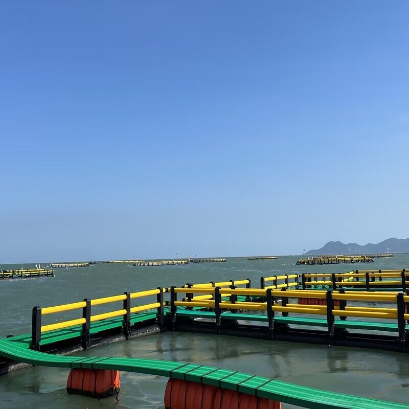 Modular Split-Type Aquaculture Cage with Walkway for Step-by-Step Farm Expansion