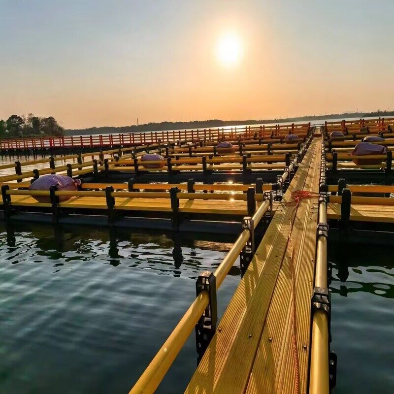 Modular Split-Type Aquaculture Cage with Walkway for Step-by-Step Farm Expansion