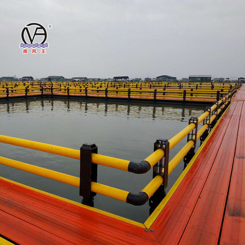HDPE Circular Floating Fish Cage, Marine Fish Aquaculture Cage with Floating Walkway