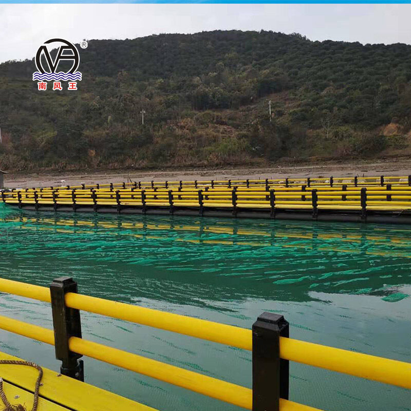 HDPE Circular Floating Fish Cage, Marine Fish Aquaculture Cage with Floating Walkway