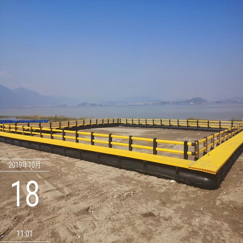 Floating PE Fish Cage Platform With Walkway For Open‑Sea Fish Farming
