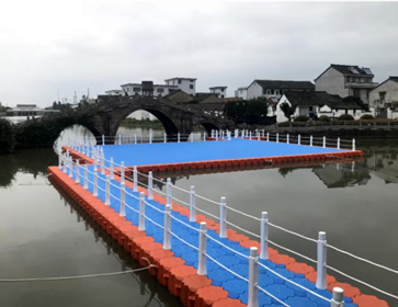 HDPE Floating Pontoon Bridge for Aquaculture Farm | Modular Fish Farm Walkway Platform
