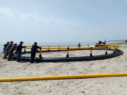 HDPE Circular Floating Net Cage Frame Black And Yellow For Breeding Fish