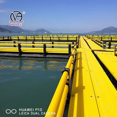 HDPE Circular Floating Fish Cage, Marine Fish Aquaculture Cage with Floating Walkway
